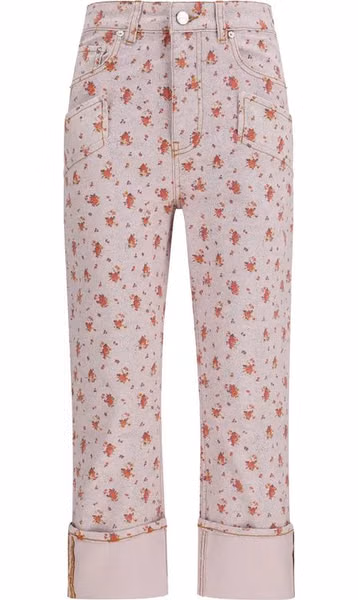 Multicolor Cotton Cropped Pants
