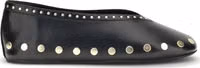 Black Polyurethane Ballet Flats 1