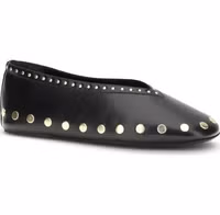Black Polyurethane Ballet Flats 2