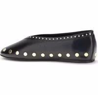 Black Polyurethane Ballet Flats 3