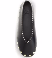 Black Polyurethane Ballet Flats 4