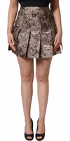 Multicolor Floral Jacquard A-LineMini Skirt 4