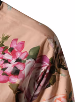 Pink Floral Cotton Button Front Shirt Top 2
