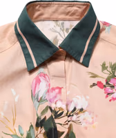 Pink Floral Cotton Button Front Shirt Top 3