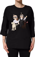 Black #dgfamily Silk Blouse Top 2