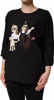 Black #dgfamily Silk Blouse Top 3