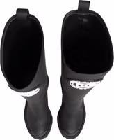 Black Rubberised Leather High Boots Shoes 3