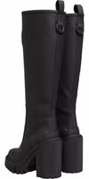 Black Rubberised Leather High Boots Shoes 5