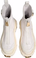 White Leather Rubber Logo Ankle Boots Shoes 3