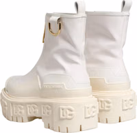 White Leather Rubber Logo Ankle Boots Shoes 5