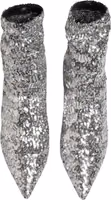 Silver Sequined Short Boots Stretch Shoes 3