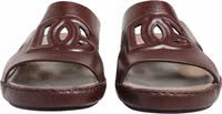 Maroon Leather Cutout DG Logo Sandals Shoes 2