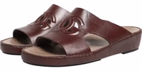 Maroon Leather Cutout DG Logo Sandals Shoes 4