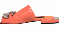 Orange DG Logo Leather Flats Sandals Shoes 2
