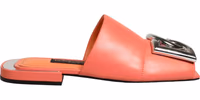 Orange DG Logo Leather Flats Sandals Shoes 3