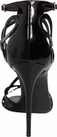 Black Leather Stiletto Heel Sandals Shoes 1