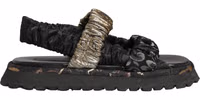 Black Ruching Detail Flats Men Sandals Shoes 1