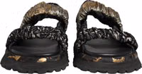 Black Ruching Detail Flats Men Sandals Shoes 4