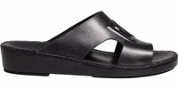 Black Leather Cutout DG Logo Sandals Shoes 1