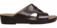 Brown Leather Cutout DG Logo Sandals Shoes 3