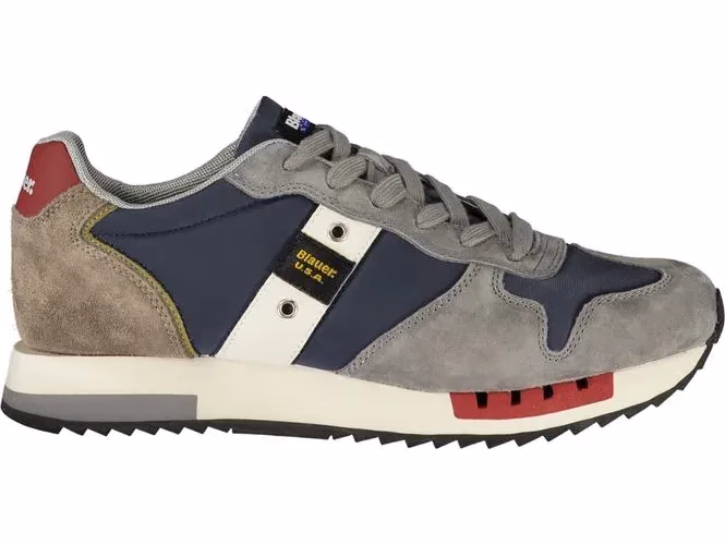Blue Polyurethane Men's Sneaker