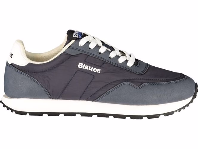 Blue Polyester Men's Sneaker