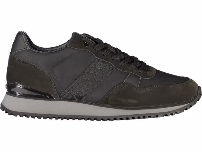 Black Polyester Mens Sneaker