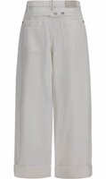 White Cotton Casual Pants 2