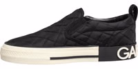 Black Quilted Slip On Low Top Sneakers Shoes 1