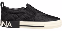 Black Quilted Slip On Low Top Sneakers Shoes 2