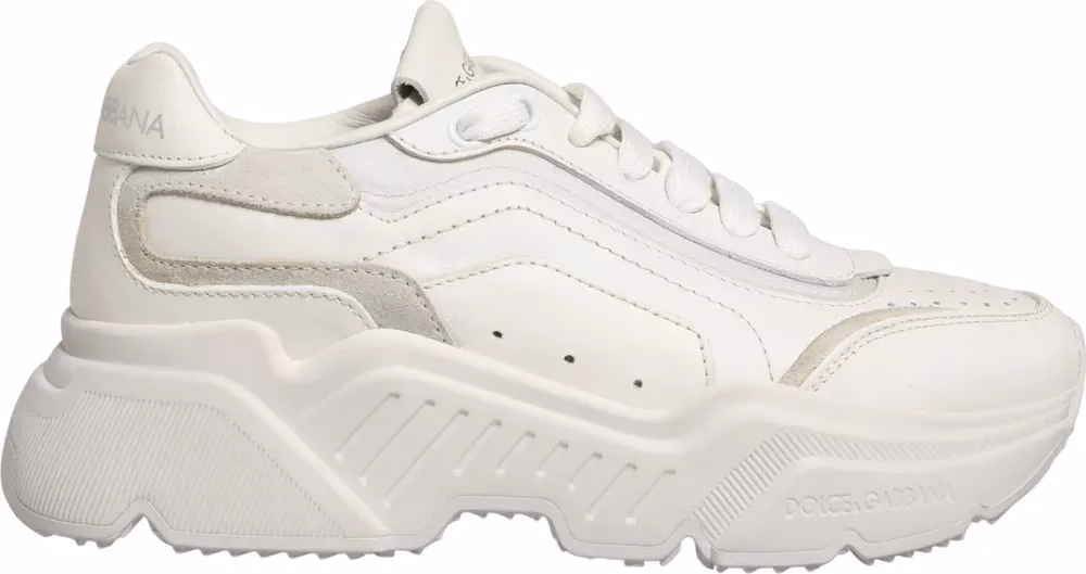 White Leather Daymaster Low Top Sneakers Shoes