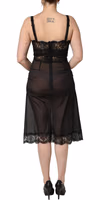 Black Silk Lace Slip Lingerie Chemise Sleepwear 2