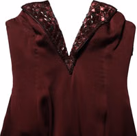 Maroon Embellished Vneck Evening Gown Dress 4