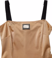 Brown Nylon Blend Cady Sleeveless Mini Dress 1