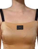 Brown Nylon Blend Cady Sleeveless Mini Dress 5