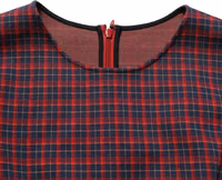 Red Black Checkered ShortSleeve Sheath Dress 2