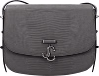 Gray Leather Crossbody Bag 1