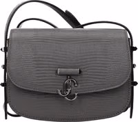Gray Leather Shoulder Bag 1