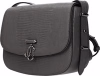 Gray Leather Crossbody Bag 2