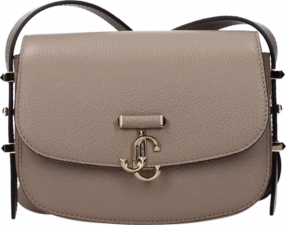Gray Leather Crossbody Bag