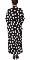 Black White Polka Dot Pajama 2 Piece Set Sleepwear 1