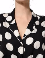 Black White Polka Dot Pajama 2 Piece Set Sleepwear 2