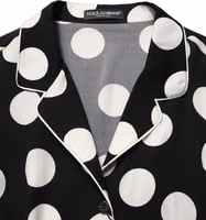 Black White Polka Dot Pajama 2 Piece Set Sleepwear 3