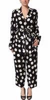 Black White Polka Dot Pajama 2 Piece Set Sleepwear 4