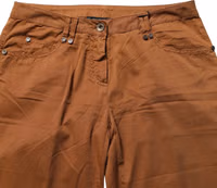 Brown Cotton Mid Waist Skinny Chino Pants 3
