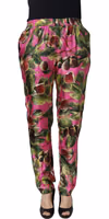 Fuchsia Fig Fruit Leaf Tapered Trouser Pants 4