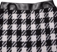 Black White Tweed Houndstooth Mini Skirt 2