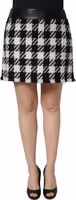 Black White Tweed Houndstooth Mini Skirt 3