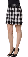 Black White Tweed Houndstooth Mini Skirt 4