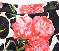 Black Pink Carnation Floral Print Jacquard Mini Skirt 3